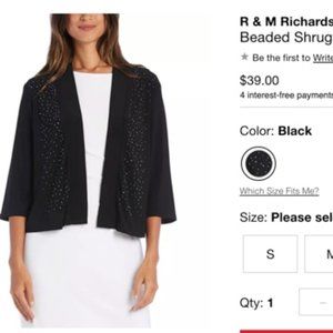 BLACK BEADED JACKET/SHRUG  1X
